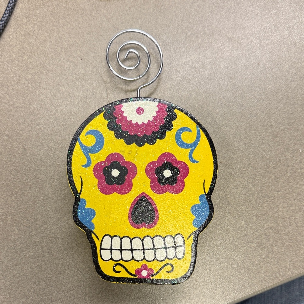 Colorful Sugar Skull Photo Holder